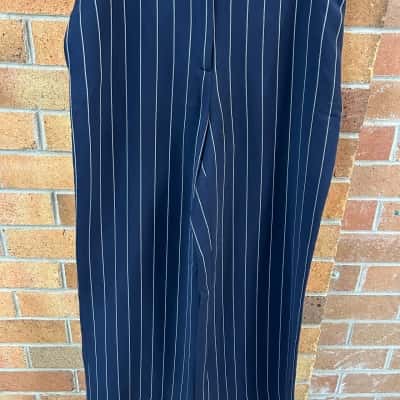 Carla Zampatti Womens  Size 10 Navy Blue / Pinstriped 