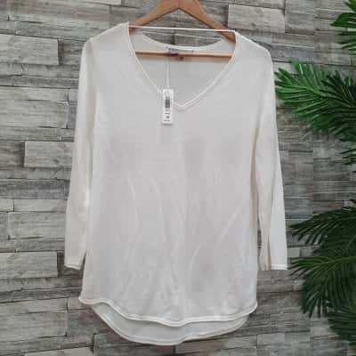 Suzannegrae Womens  Size 12 / M Long Sleeve Shirt White 