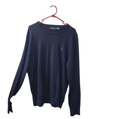 Polo Ralph Lauren Men's Size M Crew Neck Jumper in Navy Blue 