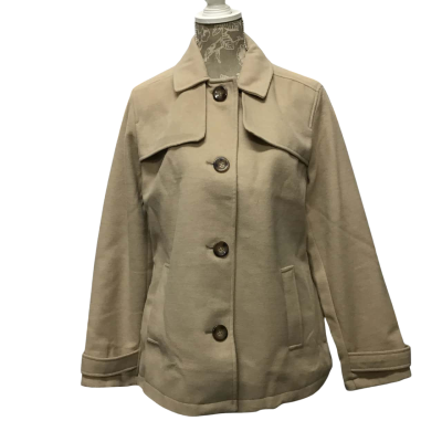 Capture Collared Button Up Beige Jacket