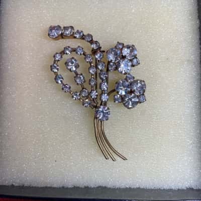 Womens Brooch 1950/1960s Rhinestone style