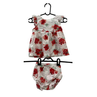 Ollies Place Kids  Size 00 Playsuit Floral / Green / Red / White 