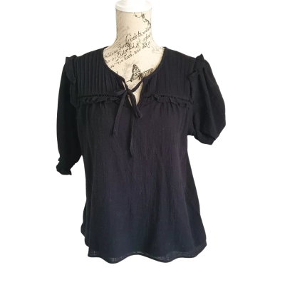 Jeanswest Womens  Size 8 Short Sleeve Top Black  BNWT