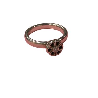 Ss 925 Flower Ring with Clear Stone