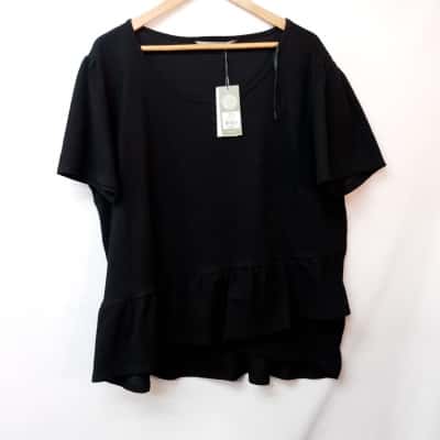 Katies Womens Short Sleeve Top Black  