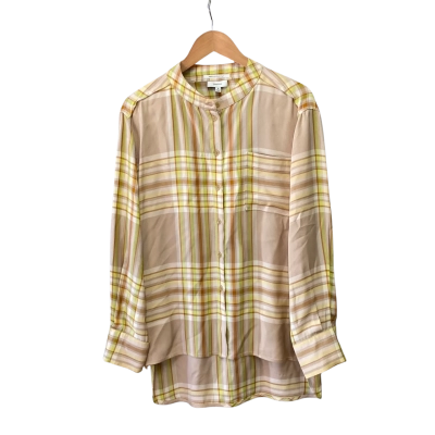 Oroton Womens  Size 10 Long Sleeve Shirt Brown / Green 