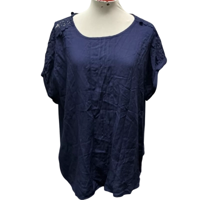 Katies Womens  Size XL Blouse Navy Blue 