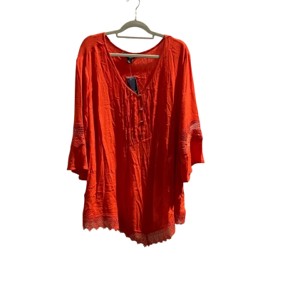 BNWT beme Womens Size 24 Orange 3/4 Sleeve Top RRP $79.99
