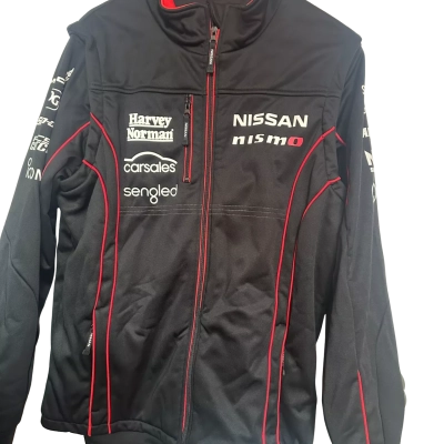  Mens  Size M Front Zipper Black  / Red / White 
