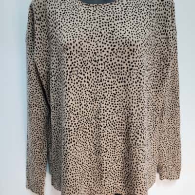 Seed Womens  Size S Long Sleeve Top Animal print 