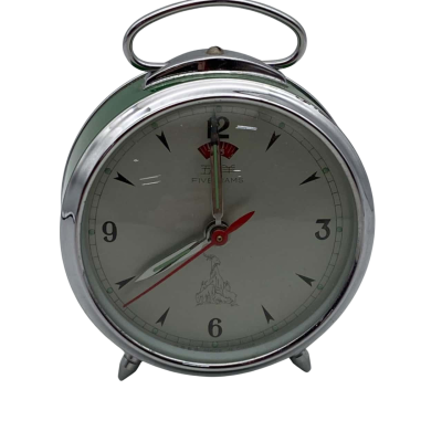 Vintage Green Five Rams Mechanical Alarm Clock