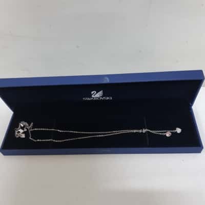 Swarovski Silver Tone Necklace with Crystals