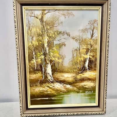 Oil Painting By Mozza “Trees on the Riverbank” - just beautiful