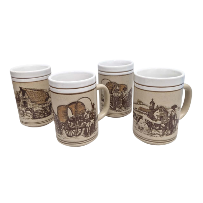 4x Vintage Retro Ceramic Steins/Mugs 