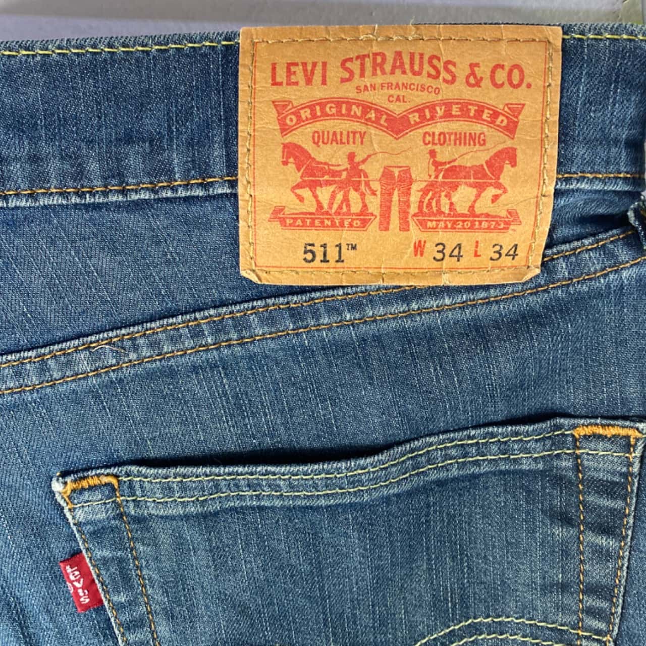 Levis Mens 514 Size 34 Slim Fit Jeans Blue (s)
