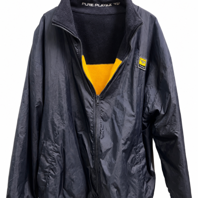 Pure Playaz Reversible Navy Windbreaker Jacket with Yellow Fleece Lining – Approx. 2XL to 4XL