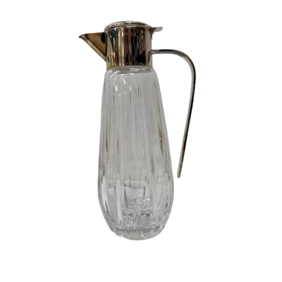 25cm Glass and Silver Plated Water Pitcher