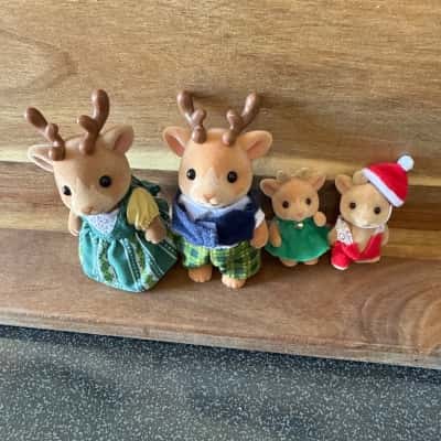 Calico Critters Sylvanian Families Reindeer Family & Twins Figure Doll Toy Set(B21)