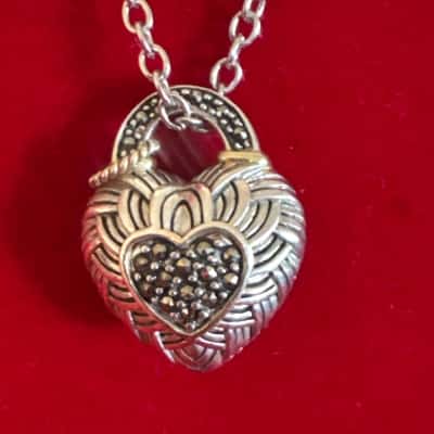 Women’s 925 Silver Puffy Heart Pendant 