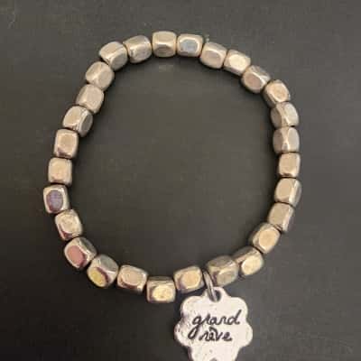 Cat Hammill Silver Alloy elastic bracelet "Dream Big"