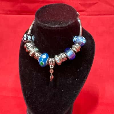  Womens 925 Silver Snake Charm Bracelet Silver 