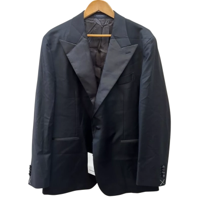 Suit Supply Size 48 Black Wool Suit Jacket