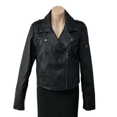 Riverdale Womens Size M Black Faux Leather “South Side Serpents” Biker Jacket