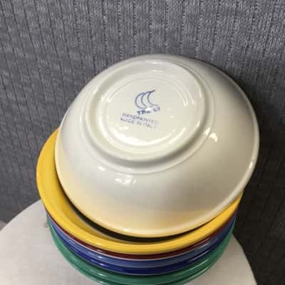 Tre Ci large bowls x7 hand painted different colours, made in Italy 