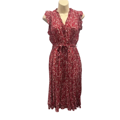 Catalog Womens  Size 12 Midi Dress Floral / Red 