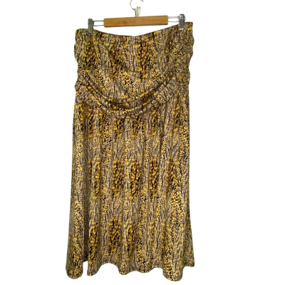 Capture Womens  Size 18 Maxi Skirt Black  / Brown / Pattern / White 