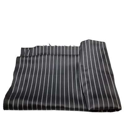 Black Fabric with Beige  (Double) Pin Stripe  128  x 528 cm          FAB 2