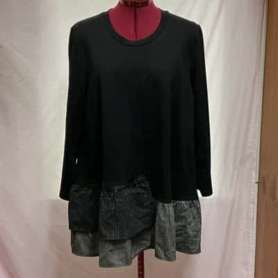 Taking Shape Womens  Size 16 3/4 Sleeve Top Black  