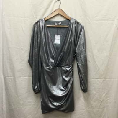 Showpo Womens Size 6 Mini Dress Silver 