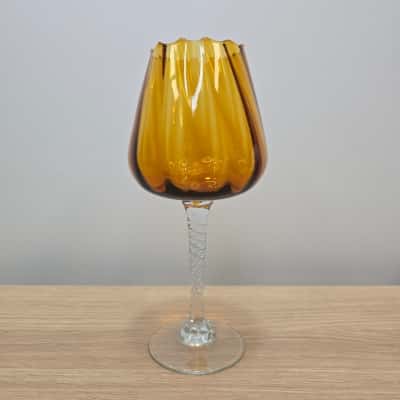 Vintage Empoli Amber Art Glass Piece 