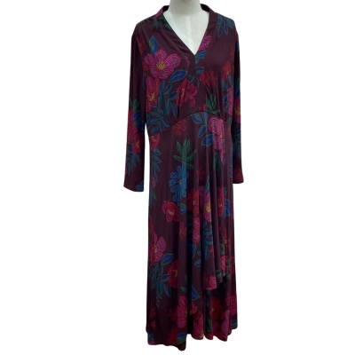 Blue Illusion Womens Size 16 Printed Jersey Midi Dress
