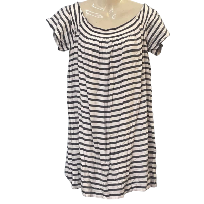 Witchery Womens Size 10 Short Sleeve Top Blue/Striped/White