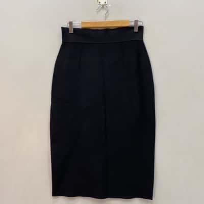 Saba Womens  Stretch ribbed Size S Midi Skirt Black  