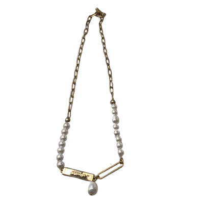 Mimco Womens Necklace Gold / Pearl 