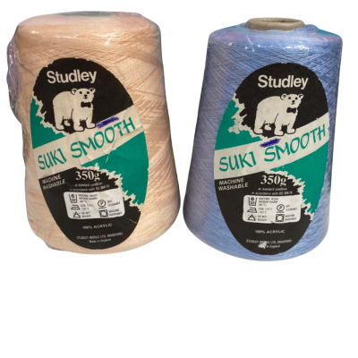 Studley Suki Smooth Acrylic; Blue 350gm & Lemon 350gm