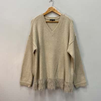 pingpong Womens  Size M Knitted Jumper Beige / Natural 