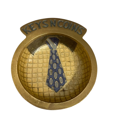 Vintage Brass "Keys N Coins" Valet Tray | Shirt & Tie Design | Desk Organiser