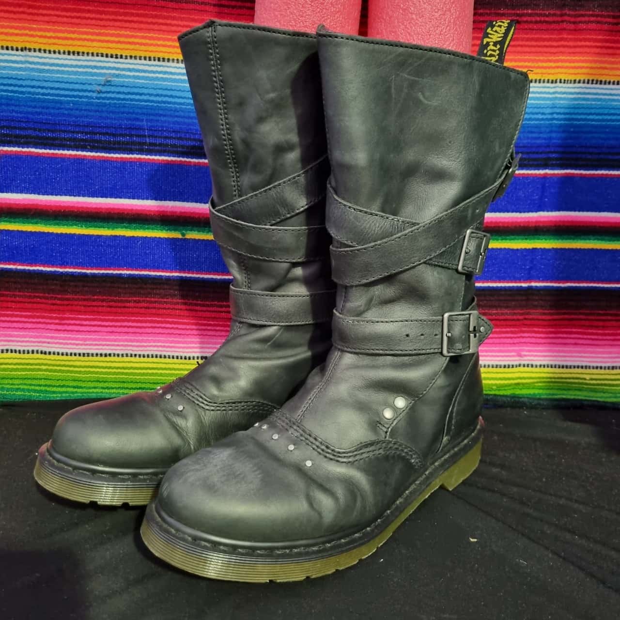 Dr. Martens AirWair Jara Black Buckled Boots size 42/10US(s)