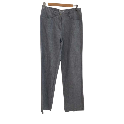 Brax Womens Linen Size S Straight Leg Pants Grey 