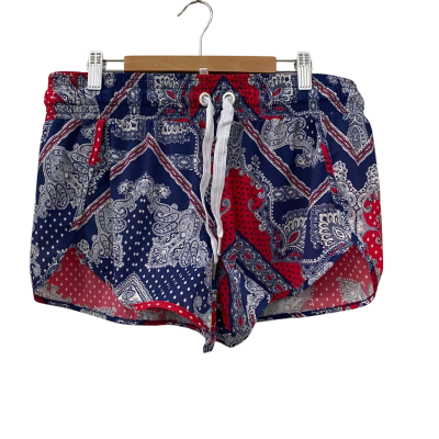 Seafolly Womens  Size M Shorts Blue / Pattern / Red 