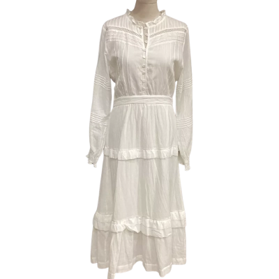 NEW -  Rowie  Size M Long Sleeve Dress / Maxi Dress White 