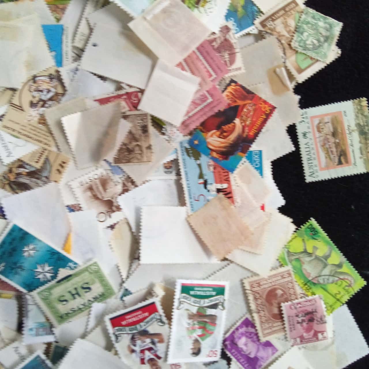 250 Grams Of Mixed World And Australian Stamps Off Paper So The Weight