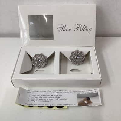  Shoe bling Womens clip on Silver diamanté’s for shoes 