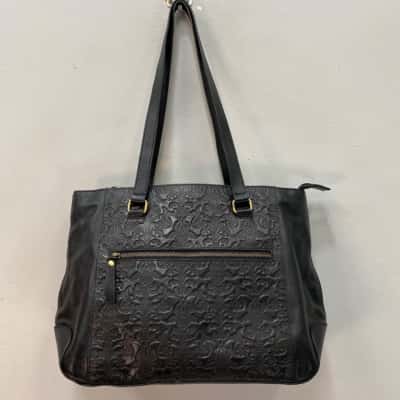 BNWOT Colorado  Womens Embossed Leather Handbag / Shoulder Bag Black  