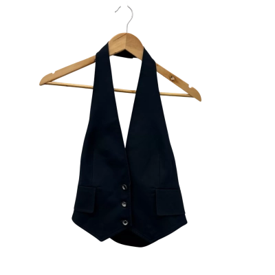 Scanlan Theodore Womens  Size 0 Button Up Top Navy Blue 