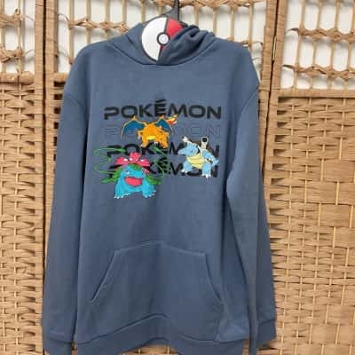 NEW Pokemon Kids Size 11-12 Blue long sleeve hoodie boys gift 